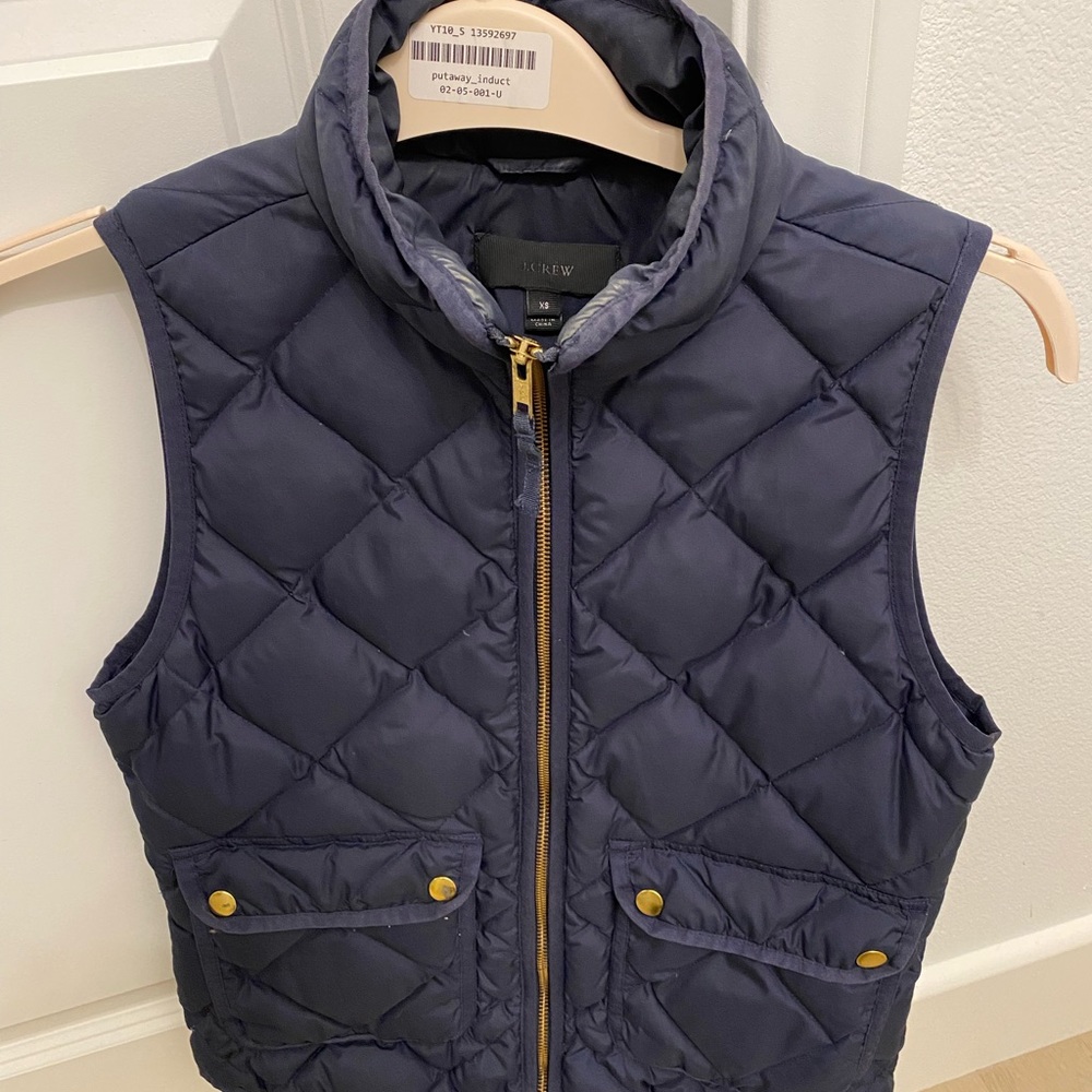 JCrew Navy Down Vest XS